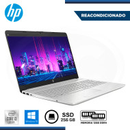 LAPTOP HP 15-DW1024WM CI3-10110U 15.6"/MEMORIA 4GB DDR4 + MEMORIA 8GB DDR4/SSD 256GB/WIN 10H/INGLES "REACONDICIONADO"