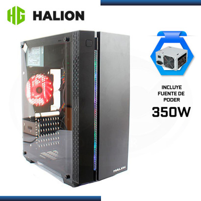 CASE HALION BULL 5516 RGB CON FUENTE 350W VIDRIO TEMPLADO USB 3.0/USB 2.0