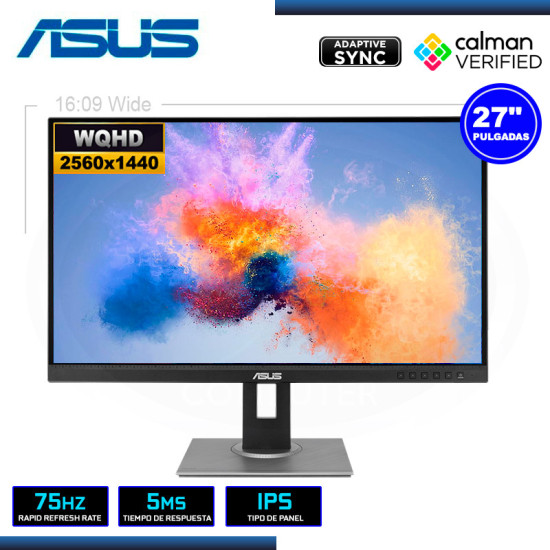 MONITOR LED 27" ASUS PROART DISPLAY PA278QV 2560x1440 HDMI DP 5MS/75Hz/ADAPTIVE SYNC (PN:90LM05L1-B033B0)