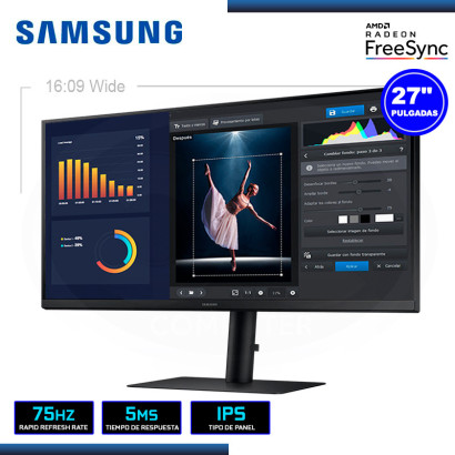 MONITOR LED 27" SAMSUNG LS27B610EQNXZA 2560x1440 HDMI DP 5MS/75Hz/FREESYNC