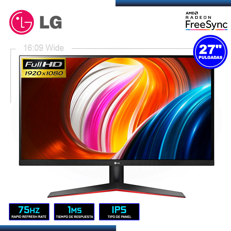 Monitor LG 27MP60G-B de 27'' Full HD IPS AMD FreeSync™ - Color vibrante  para verlo por todos lados 