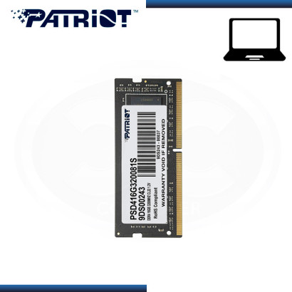MEMORIA 16GB DDR4 PATRIOT SIGNATURE LINE SODIMM BUS 3200Mhz (PN:PSD416G320081S)