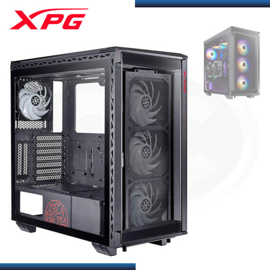 CASE XPG BATTLECRUISER BLACK SIN FUENTE VIDRIO TEMPLADO USB-C/USB 3.0 (PN:BATTLECRUISER-BKCWW)