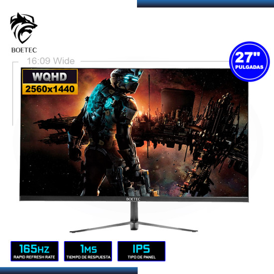 MONITOR LED 27" BOETEC OPTIMUS 2560x1440 HDMI DP 1MS/165HZ