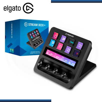 TECLADO ELGATO STREAM DECK+ BLACK 8 TECLAS LCD PERSONALIZABLE (PN:10GBD9901)