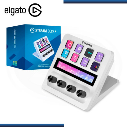 TECLADO ELGATO STREAM DECK+ WHITE 8 TECLAS LCD PERSONALIZABLE (PN:10GB9911)