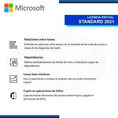 MICROSOFT PROJECT STANDARD 2021 LICENCIA VIRTUAL (ESD) 1 PC MULTILENGUAJE (PN:076-05905)