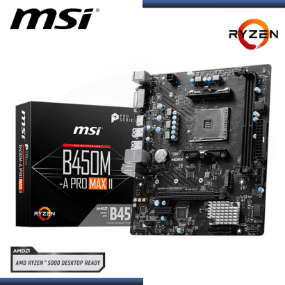 PLACA MSI B450M-A PRO MAX II AMD RYZEN DDR4 AM4 (PN:911-7C52-036)