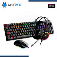 KIT ANTRYX GC3100 X3 BLACK RGB TECLADO SWITCH RED + AUDIFONO + TECLADO + MOUSE (PN:AGC-3100X3KRE-SP)