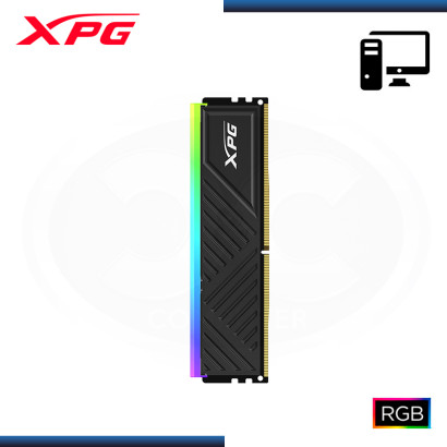 MEMORIA 8GB DDR4 XPG SPECTRIX D35G BLACK RGB BUS 3200MHz CON DISIPADOR (PN:AX4U32008G16A-SBKD35G)