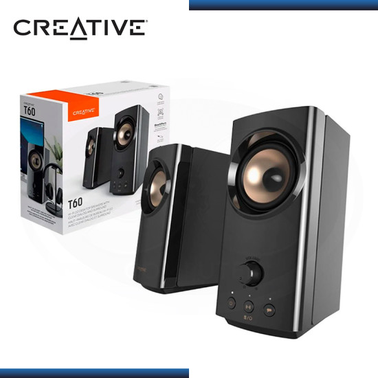 PARLANTE CREATIVE T60 BLACK SISTEMA 2.0 BLUETOOTH (PN:51MF1705AA001)