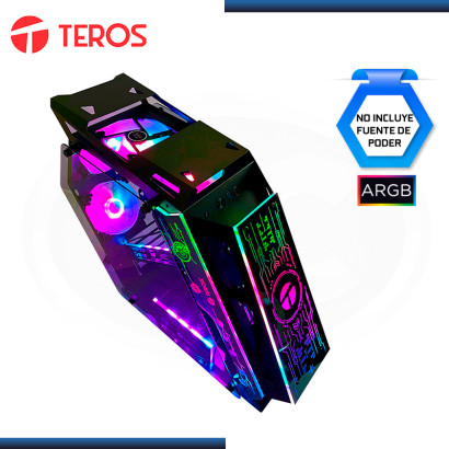 CASE TEROS TE1312G BLACK ARGB SIN FUENTE VIDRIO TEMPLADO USB 3.0/USB 2.0