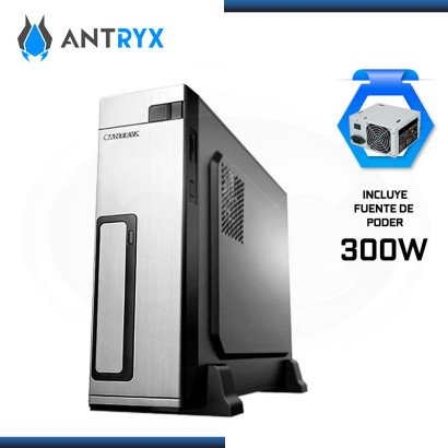 CASE ANTRYX XS-100U SILVER XTREME SLIM CON FUENTE 300W USB 3.0/USB 2.0 (PN:AC-XS100US-300CPR1)