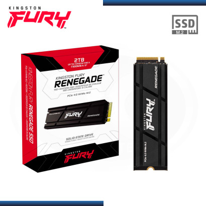 SSD 2TB KINGSTON FURY RENEGADE M.2 2280 NVMe PCIe 4.0 CON DISIPADOR (PN:SFYRDK/2000G)