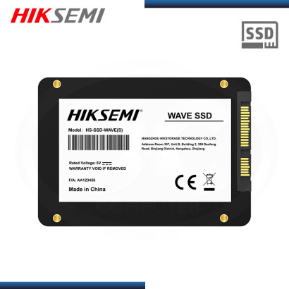 SSD 256GB HIKSEMI WAVE(S) SATA III FORMATO 2.5" (PN:HS-SSD-WAVE(S) 256)