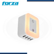 PROMO C&C "2x1" :  FORZA FWT-4012USB TOMA CORRIENTE DE PARED 4 PUERTOS USB CON LUZ NOCTURNA (REF:0-129029)