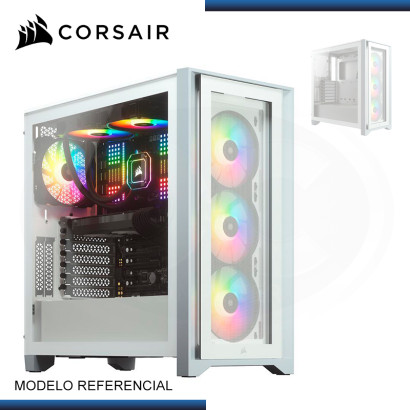 CASE CORSAIR ICUE 4000X RGB WHITE SIN FUENTE VIDRIO TEMPLADO USB 3.1/USB 3.0 (PN:CC-9011205-WW)