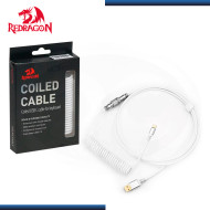 CABLE REDRAGON COILED PARA TECLADO A115W WHITE USB TIPO C A USB TIPO A (PN:6950376712066)