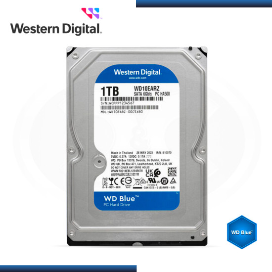 DISCO DURO 1TB WD BLUE 5400RPM SATA3 (PN:WD10EARZ)