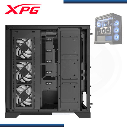 CASE XPG INVADER X BLACK SIN FUENTE VIDRIO TEMPLADO USB 3.2 (PN:INVADERXMT-BKCWW)