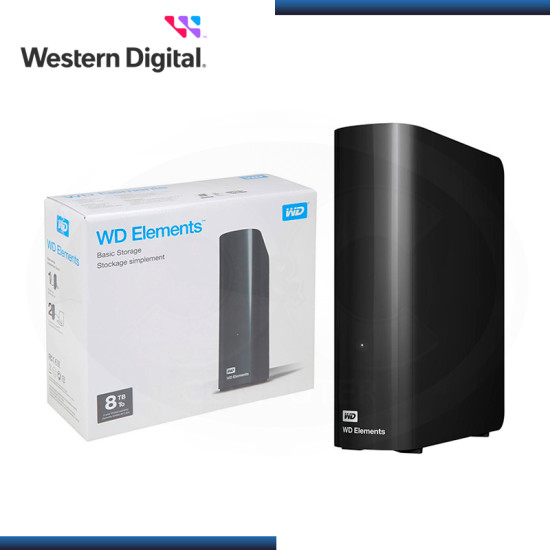 DISCO DURO 8TB EXTERNO WESTERN DIGITAL ELEMENTS DESKTOP BLACK FORMATO 3.5" USB 3.0 (PN:WDBWLG0080HBK-NENS)