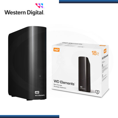 DISCO DURO 18TB EXTERNO WESTERN DIGITAL ELEMENTS DESKTOP BLACK FORMATO 3.5" USB 3.0 (PN:WDBWLG00180HBK-NENS)