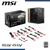 FUENTE MSI MEG Ai1300P 1300W 80 PLUS PLATINUM FULL MODULAR (PN:306-7ZP4A12-CE0)