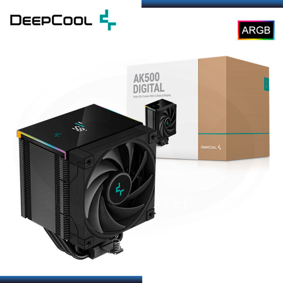 DEEPCOOL AK500 DIGITAL BLACK TIRAS LED ARGB REFRIGERACION AIRE AMD/INTEL (PN:R-AK500-BKADMN-G)