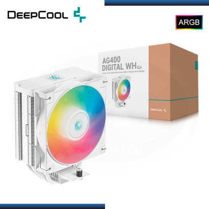 DEEPCOOL AG400 DIGITAL WH ARGB WHITE REFRIGERACION AIRE AMD/INTEL (PN:R-AG400-WHADMN-G-1)