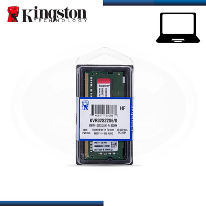MEMORIA 8GB DDR4 KINGSTON KVR SODIMM BUS 3200MHZ (PN:KVR32S22S6/8)