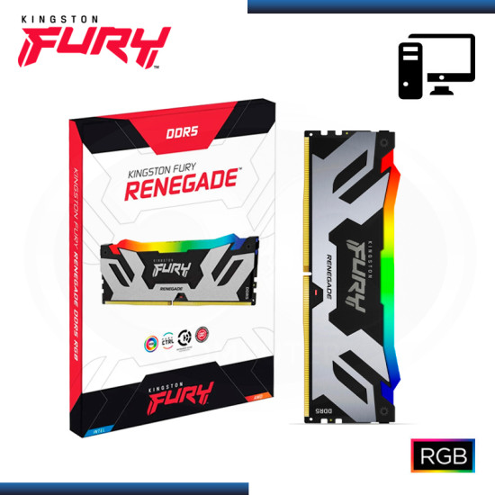 MEMORIA 48GB DDR5 KINGSTON FURY RENEGADE RGB BUS 6000 MHz (PN:KF560C32RSA-48)