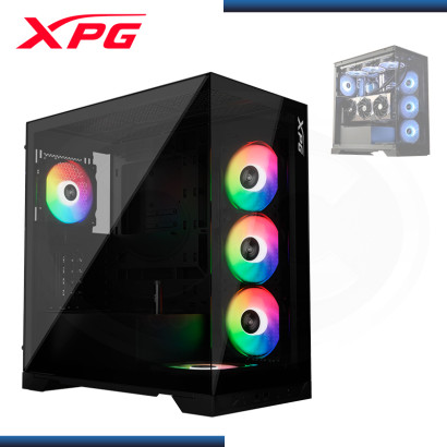 CASE XPG INVADER X BLACK SIN FUENTE VIDRIO TEMPLADO USB 3.2 (PN:INVADERXMT-BKCWW)