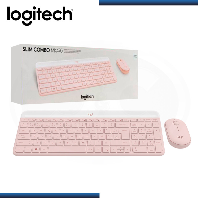 KIT LOGITECH MK470 SLIM ROSE WIRELESS TECLADO + MOUSE (PN:920-011312)