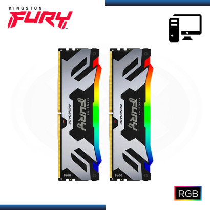 MEMORIA 48GB (24GBx2) DDR5 KINGSTON FURY RENEGADE RGB BUS 7200MHz (PN:KF572C38RSAK2-48)