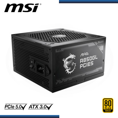 FUENTE MSI MAG A850GL 850W 80 PLUS GOLD FULL MODULAR (PN:306-7ZP8A23-CE0)