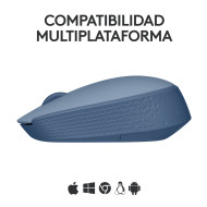 MOUSE M170 LOGITECH BLUE GRAY WIRELESS USB (PN:910-006863)