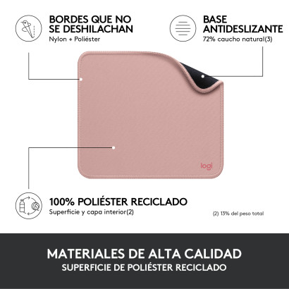 MOUSE PAD LOGITECH STUDIO ANTI-SALPICADURAS ROSE 200x230mm (PN:956-000037)