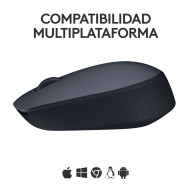 MOUSE LOGITECH M170 BLACK WIRELESS USB (PN:910-004940)