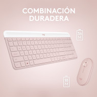 KIT LOGITECH MK470 SLIM ROSE WIRELESS TECLADO + MOUSE (PN:920-011312)