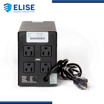 ESTABILIZADOR ELISE IEDA POWER SAFE LCR15-4.5% SOLIDO 1.5KVA 4 TOMAS A 220VAC