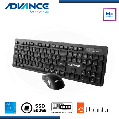 PC ADVANCE VISSION VM 1460 CORE I5 12450H/MEMORIA 8GB DDR4 /SSD 500GB M.2/LINUX UBUNTU/TECLADO + MOUSE (PN:PCAD1V0M1460101)