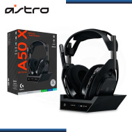 AUDIFONO ASTRO A50 X BLACK LIGHTSPEED CON MICROFONO WIRELESS BT COMPATIBLE PS5 PC XBOX + ESTACION BASE (PN:939-002126)