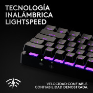 TECLADO LOGITECH G PRO X 60 BLACK LIGHTSPEED RGB TÁCTIL WIRELESS BLUETOOTH (PN:920-011902)