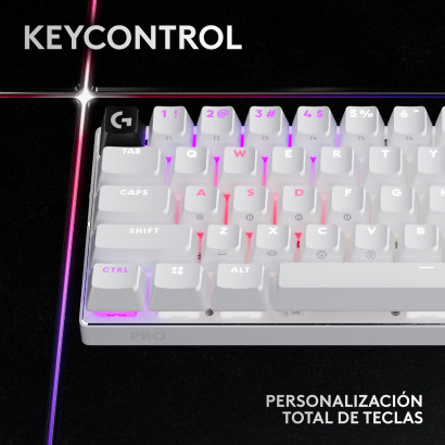 TECLADO LOGITECH G PRO X 60 WHITE LIGHTSPEED RGB TÁCTIL WIRELESS BLUETOOTH (PN:920-011921)