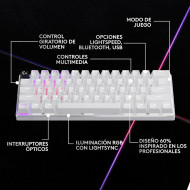 TECLADO LOGITECH G PRO X 60 WHITE LIGHTSPEED RGB TÁCTIL WIRELESS BLUETOOTH (PN:920-011921)