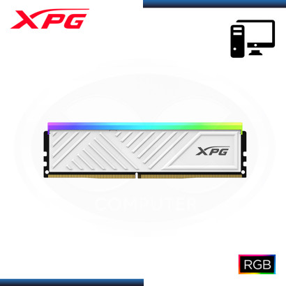 MEMORIA 8GB DDR4 XPG SPECTRIX D35G WHITE RGB BUS 3200MHz CON DISIPADOR (PN:AX4U32008G16A-SWHD35G)