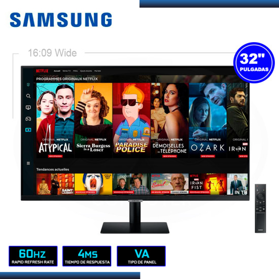 MONITOR LED SMART M5 32" SAMSUNG LS32CM502ELXPE 1920x1080 HDMI 4MS/60Hz