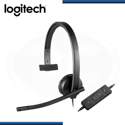AUDIFONO LOGITECH H570E MONO BLACK CON MICROFONO USB (PN:981-000570)