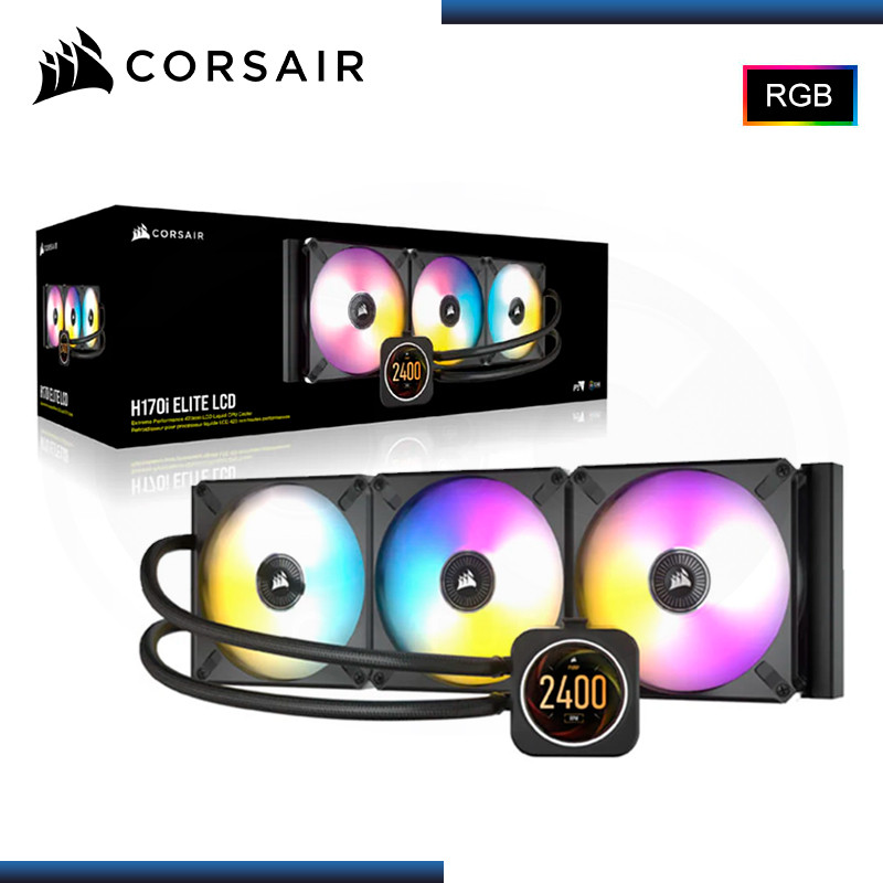 CORSAIR ICUE H170i ELITE LCD RGB BLACK REFRIGERACION LIQUIDO AMD/INTEL (PN:CW-9060063-WW)