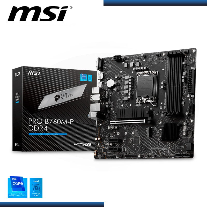 PLACA MSI PRO B760M-P DDR4 LGA 1700 (PN:911-7E02-001)